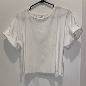 White cropped tee